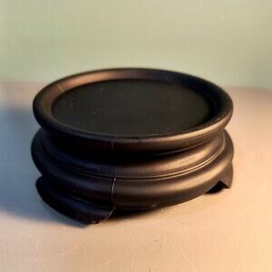 806. Vintage Tiffin Black Amethyst Satin Glass Display Stand Art Deco